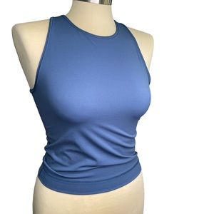Everlane perform tank medium blue high neck racerback compression bra tank small